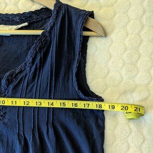 Classic Cotton Tank with Lace Trim - H&M, Size 6